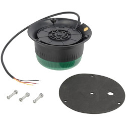 Švyturėlis LED, žemo profilio, 15 W, 12–24 V, žalias, tvirtinamas varžtais, Ø 86 mm x 67 mm LA20094G