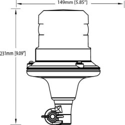 Švyturėlis sidabrinis, lankstus, LED, 12/24V, EB5009A