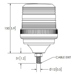Švyturėlis LED, 12–24 V, geltonas, 1 lanksčios jungtys, ECCOLED BRONZINĖ ECCO EB5011A