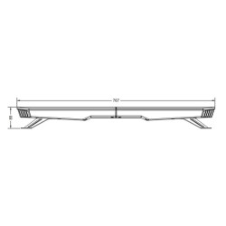 LED šviesos juosta, 100/200 W, 12–24 V, geltona, tvirtinama varžtais, 767 x 89 x 280 mm TA2 LA20096