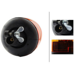 Halogeninis besisukantis švyturėlis, apvalus, 12 V, gintaro spalvos, montuojamas ant stulpo, Ø 135 mm x 222 mm, „Rotaflex“ (Hell