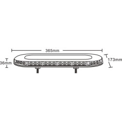 LED šviesos juosta, 126 W, 12–24 V, gintaro spalvos, tvirtinama varžtais, 365 x 173 x 36 mm, 42 LED, Kramp LA20019