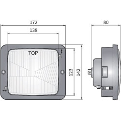 Halogeninis priekinis žibintas, stačiakampis, 12/24V, 172x142mm, Kramp LA80156