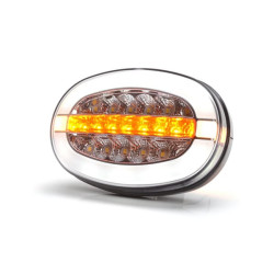 Daugiafunkcis priekinis LED žibintas, ovalus, su kartotuvu, 12-24V, 136,4x91x40mm LA80095