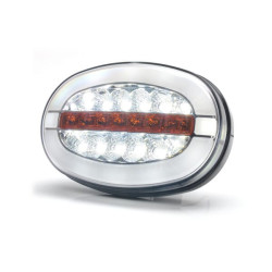 Daugiafunkcis priekinis LED žibintas, ovalus, su kartotuvu, 12-24V, 136,4x91x40mm LA80095
