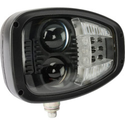 Priekinis LED žibintas, kairysis, didelio našumo, 22/32 W, stačiakampis, 12-24 V, 240 x 127 x 164 mm, „Deutsch“ 6 kontaktų, šild
