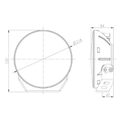 LED žibintas, 120 W, apvalus, 9–36 V, Ø218 mm, dienos šviesos, dvigubos parkavimo šviesos, Kramp LA80041