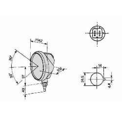 Halogeninis priekinis žibintas, šešiakampis, 12 V, 177 x 120 x 166 mm, Cobo 1084939