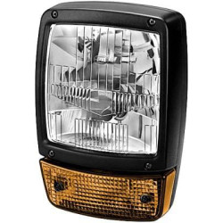 Halogeninis priekinis žibintas, kvadratinis, 12 V, skaidrus/gintaro spalvos, prisukamas, 212x150xAMP 6 kontaktų, Hella 1SA996120