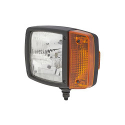 Halogeninis priekinis žibintas, kairysis, stačiakampis, 12 V, skaidrus/gintaro spalvos, tvirtinamas varžtais, Hella 1SA996120051