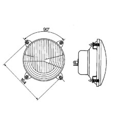 Priekinio žibinto įdėklas halogeninis, apvalus, skaidrus, Ø 142,5 mm, Cobo 05567000