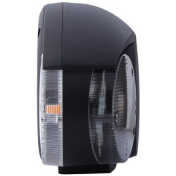 Halogeninis priekinis žibintas, kairysis, apvalus, 12V, baltas/pilkas, tvirtinamas varžtais, Ø 144,5 mm, Hella 1E3996160011