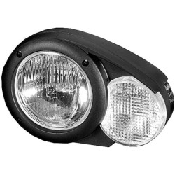 Halogeninis priekinis žibintas, kairysis, apvalus, 12V, baltas/pilkas, tvirtinamas varžtais, Ø 144,5 mm, Hella 1E3996160011