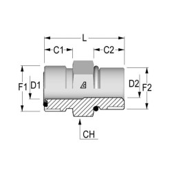 Adapteris 9/16 ORFS x 9/16 UNF VNOU0909