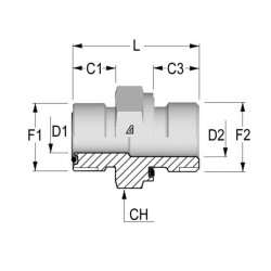 Adapteris 1-7/16 ORFS 1 BSP VNOB2316