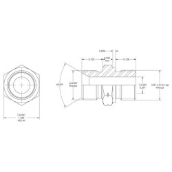Jungtis M/M 3/4 B x M27x2 DIN 6149 VNBM1227X2ISO6149