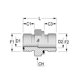 Adapteris 9/16"ORFSxM14 VNOM0914