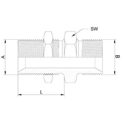 Pertvaros sriegis M/M 1/4 x 3/8 BSP VNBS0406