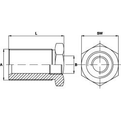Adapteris M/F (kompl.) 1/2 - 3/8 BSP VRB0806