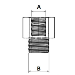 Redukcinis adapteris, vidinis/vidinis, žalvarinis, M10x1-M14x1,5, I00076