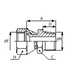 Redukcinis adapteris su šešiakampiu, 7/8 JIC x 3/8 BSPT FMUBTV1406