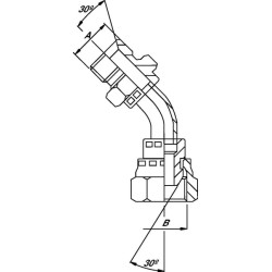 Alkūnė su nuleista galvute, M/F 1/2 BSP MF4508B