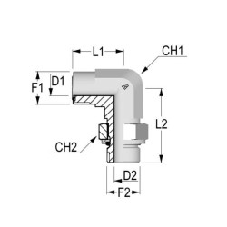 Alkūnė ORFS 11/16"xM14 KIOM1114