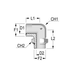 Alkūnė 11/16 ORFS x 3/4 UNF KIOU1112