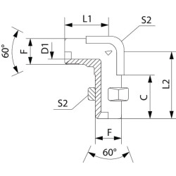 Pertvaros adapteris 90° 3/8"BSP MM9006BH