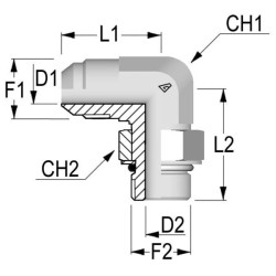 Alkūnė 7/8 JIC x 3/4 UNF KIU1412