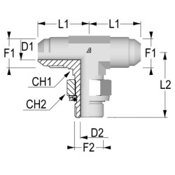 Adapteris-T 7/16"JIC x 1/4"BSP TIB0704