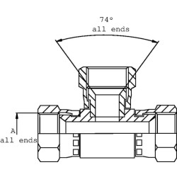 T formos smeigė F 7/16 JIC TJ07FBH