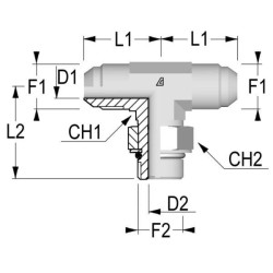 T formos smeigė 1/2 UNF x 1/2 JIC TIU0808