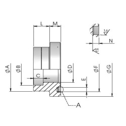 Suvirinimo flanšas 6PSI 1-1/4 Ø38 F620N38
