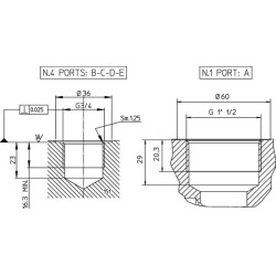 Grįžimo blokas 4x3/4" 1x1"1/2 KRVB004