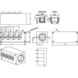Grįžimo blokas 4x3/4" 1x1"1/2 KRVB004