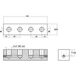 CWP greito keitimo kolektorius, blokelis CWP414