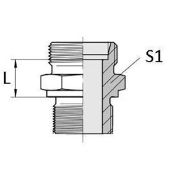 Smeiginė jungtis 8L M14x1,5 - M14 - 50 vnt. GES8LR14P050KR