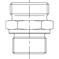 Pjovimo žiedo jungtis su šešiakampiu, 18L — 1/2 BSPT GES18LRK12