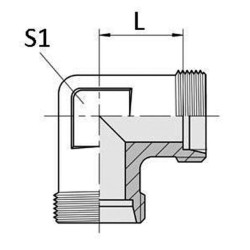 Alkūninė jungtis 8L M14x1,5 WS8LKR