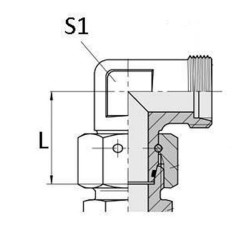 90° pasukama alkūnė M26x1.5 18L EWSD18LGP