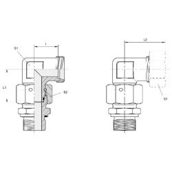 90° pasukama alkūnė M16x1.5 8S EWSD8S