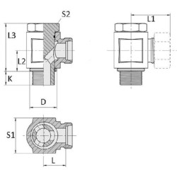 Banžo jungtis 6L R1/4 RSWS6LR14