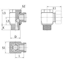 Kampinė bandžo jungtis RSWS6SR14WD
