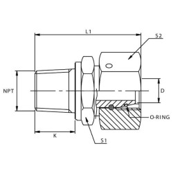 Jungtis 16S 1/2NPT EGESD16S12NPT