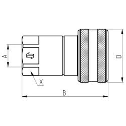Greito atjungimo jungtis, vidinė 1 1/2" - 1 1/2" BSP HNV112GASF