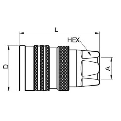 Mova su sriegiu TEMA 3/8" BSP 381038TE