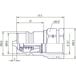 Vyriškas sriegis 1/2" SKPM12C08N