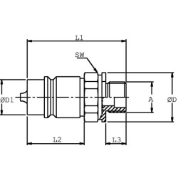 Vyriškas jungties adapteris 1/2-3/8" BSP SKPM12A06