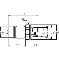 Vyriškas jungties elementas 1- M36x2.0-25S SKPM25S36